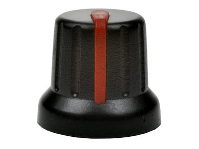 Gałka potencjometr oś 6mm czarno-czerwona x 2szt