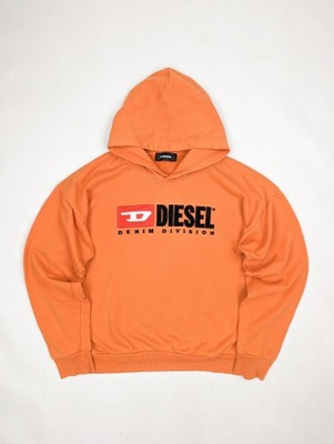 Diesel pomarańczowa bluza z kapturem XL logo