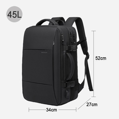Czarny podróżny plecak biznesowy 52*34*27cm