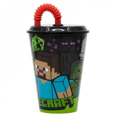 Kubek ze słomką 430ml MINECRAFT Plastikowy