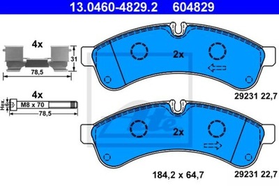 ATE 13.0460-4829.2 ZAPATAS DE FRENADO PARTE TRASERA IVECO DAILY 06-11  