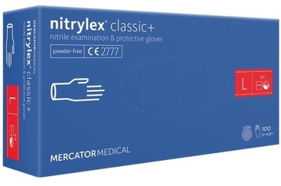 RĘKAWICE NITRYLOWE NITRYLEX CLASSIC BLUE L 100 SZT