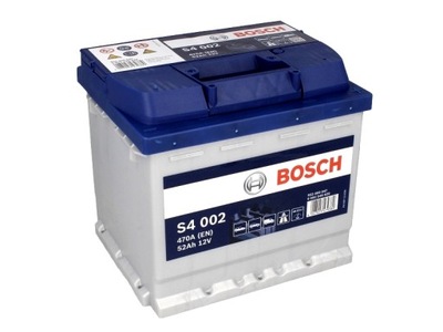 Batería Bosch S4 S4002. 52 Ah - 470A(EN) 12V. 207x175x190mm - Blue Batteries