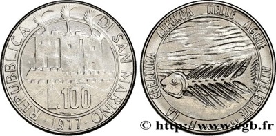 SAN MARINO 100 lirów 1977 Ryba