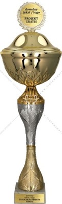 złoto-srebrny puchar z przykrywką 33cm + GRAWER