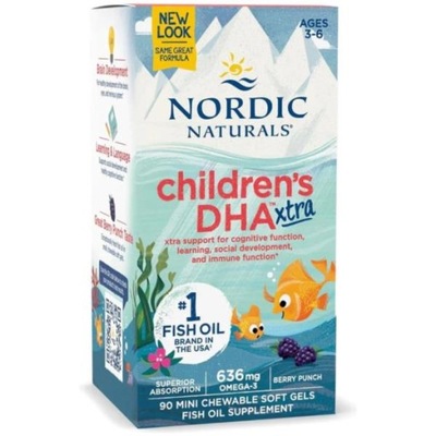 Nordic Naturals ChIldren's DHA Xtra 90kaps OMEGA 3 DLA DZIECI EPA DHA