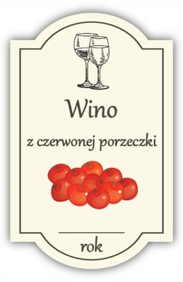 Wino z CZERWONEJ PORZECZKI - etykieta 1 szt.