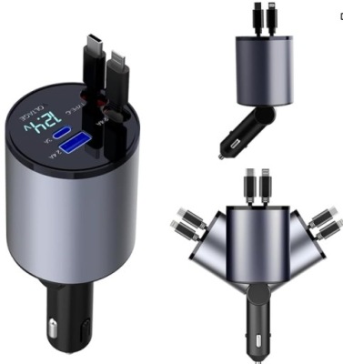 4W1 АВТОМОБИЛЬНАЯ ЗАРЯДНОЕ DO ТЕЛЕФОНА АДАПТЕР ПРИКУРИВАТЕЛЯ USB C IOS 