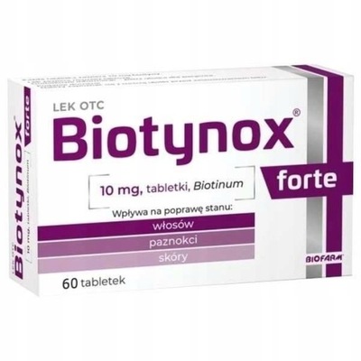 Biotynox Forte biotyna 10 mg włosy skóra 60 tabl.