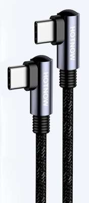 Kabel USB-C - USB-C 2x kątowy PD 65W 20V QC 3.0 3A, iPhone, Android, 30cm