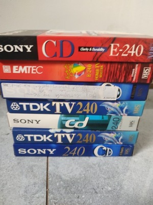 Kaseta VHS do nagrania zestaw 7 sztuk NIE czysta