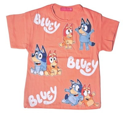 T-shirt koszulka Bluey i Bingo - łososiowy 86/92