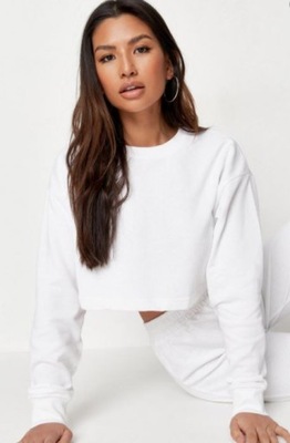 MISSGUIDED BLUZA BIAŁA GŁADKA KRÓTKA 34 1DPK