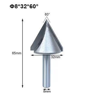 Frez grawerski carving 8x32x60st CNC VHM 3D
