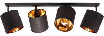 Lampa sufitowa listwa 4 czarna abażur Oro LED