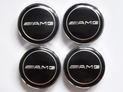 4 PIEZAS TAPACUBOS DEKLE EMBLEMATY PARA DISCOS MERCEDES AMG 60 MM NEGRAS  