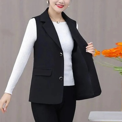 Blazer Women Vest Coat 2023 New Chic Sleeveless Wa