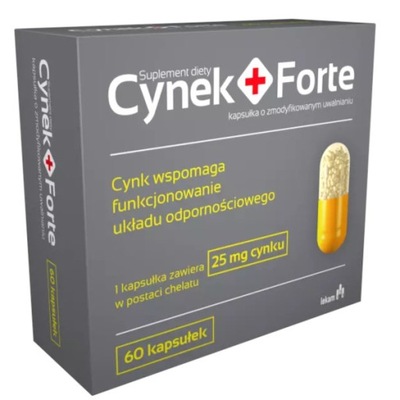 Cynek+ Forte Cynk 25 mg 60 kapsułek