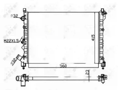 Радиатор воды 58943a nrf renault espace laguna 1 фото №1