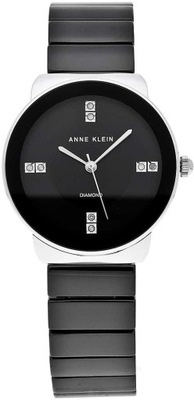 ANNE KLEIN 2715BKSV Diamond Accente Zegarek damski