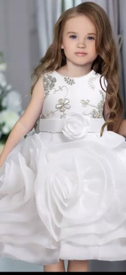 sukienka dla dziewczynki biała 140 NA WESELE