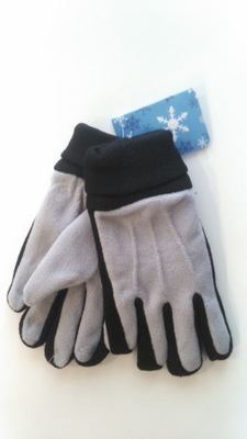 Rękawiczki dziecięce zimowe z polaru szare 4-7