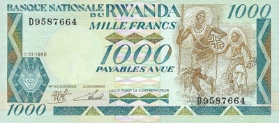 Rwanda - 1000 Francs - 1988 - P21 - St.1