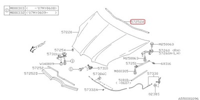 Прокладка жабо капот subaru tribeca 06- фото №1