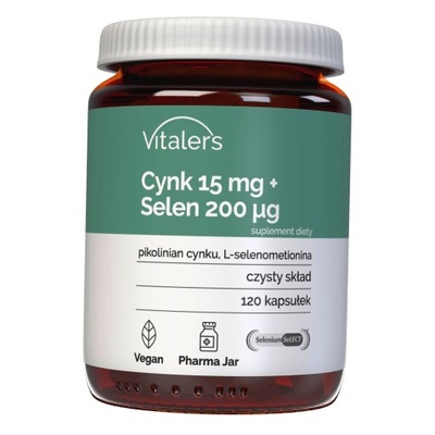 Vitaler's Cynk 15 mg + Selen 200 mcg 120 kapsułek Suplement diety