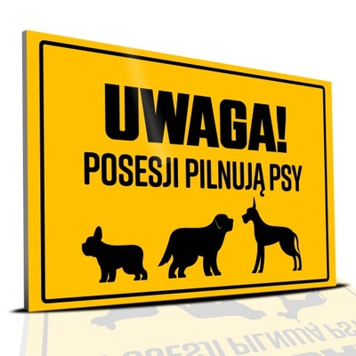 Tabliczka PCV 22x15 UWAGA Posesji Pilnują Psy Wzo