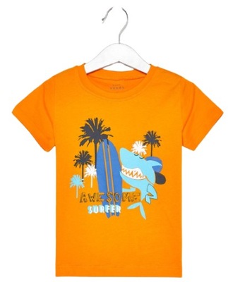 NAME IT t-shirt chłopięcy 80 AWESOME SURFER rekin