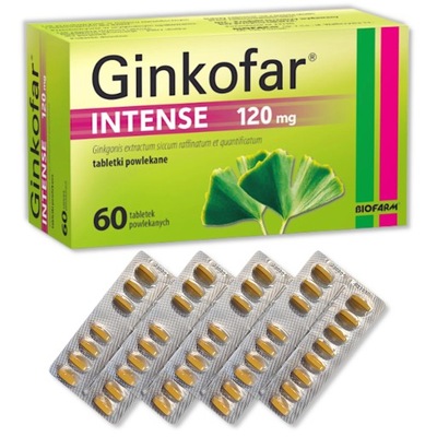 Ginkofar Intense 120 mg, 60 tabletek powlekanych