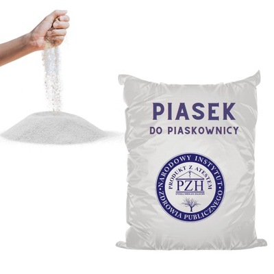 Piasek do piaskownicy z atestem CZYSTY BEZ ZANIECZYSZCZEŃ BEZPIECZNY 30 kg