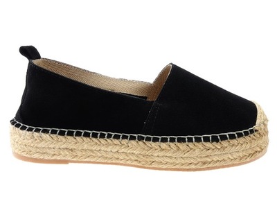 Venezia espadryle buty Best Dou czarne, skóra 40