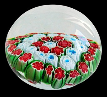 MURANO KULA SZKLANY PRZYCISK DO PAPIERU MILLEFIORI NR 13