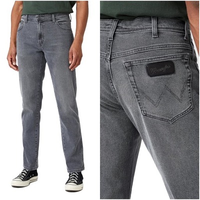 WRANGLER TEXAS TAPER Szare W34 L30 Indigood Jeans