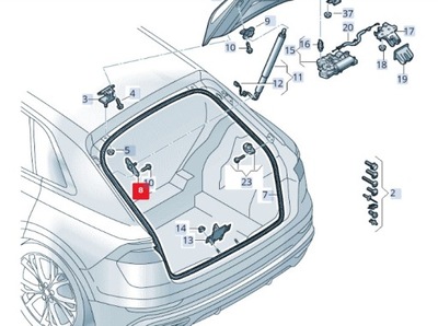 Audi q8 4mn rear lid сторона drive кронштейн 4m8827604 original фото №1