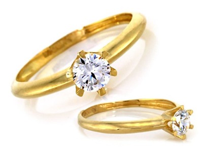 Złoty pierścionek zaręczynowy pr 585 Dzień Kobiet