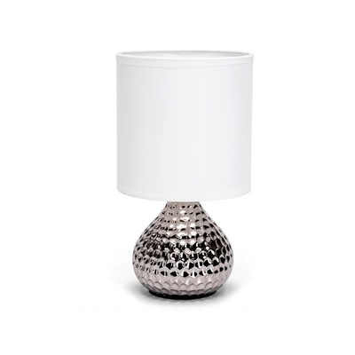 Ceramiczna lampa stołowa srebrna