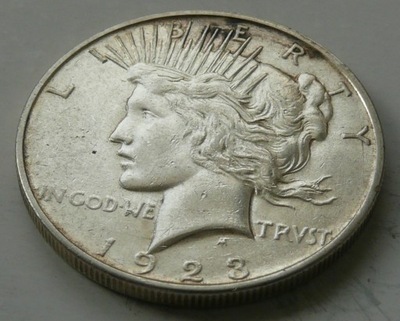 USA - ONE DOLLAR 1923 D DOLAR POKOJU - srebro Ag