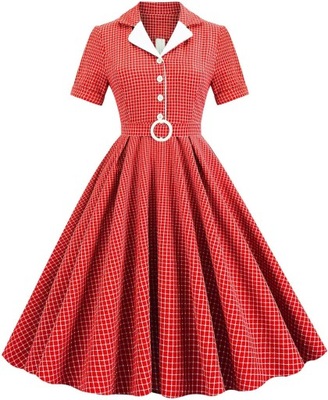 Sukienka wieczorowa w stylu vintage z lat 50-tych, 60-tych, bez