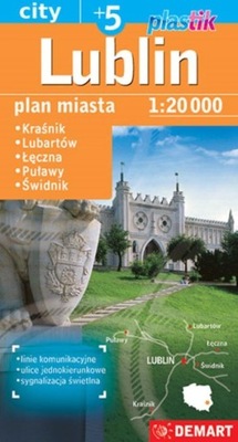 PLAN MIASTA LUBLIN 5+ 1:20 000 PLASTIK W.2023 PRACA ZBIOROWA