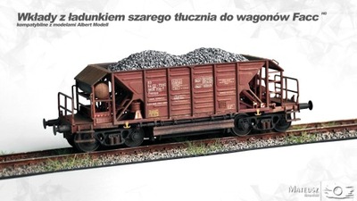 Wkłady z ładunkiem tłucznia do wagonów 411V Facc