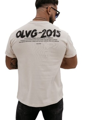 T-shirt męski OLAVOGA DRIP beż - XL