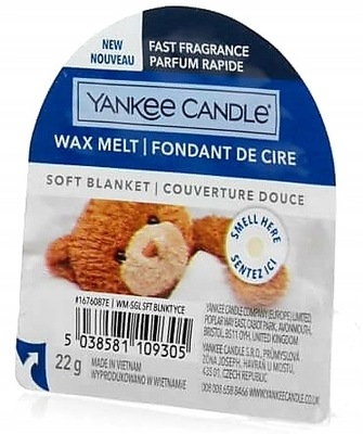 YANKEE CANDLE wosk zapachowy SOFT BLANKET 22g