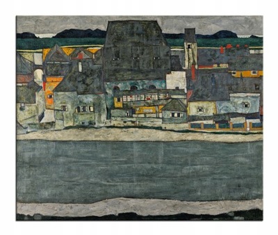 Domy nad rzeką - Egon Schiele obraz 100x80cm