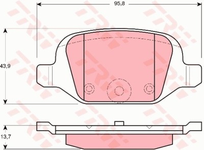 Тормозные колодки тормозной. fiat punto 1,8 99- задняя фото №1