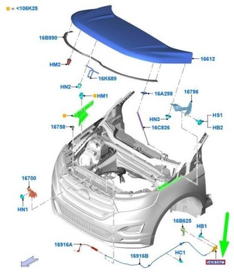 FORD EDGE MK2 ДЕРЖАТЕЛЬ KABLA KONTROLNEGO