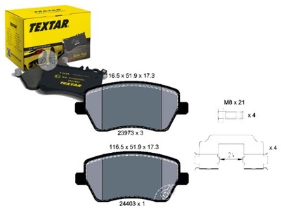 PADS BRAKE TEXTAR 2397302 - milautoparts-fr.ukrlive.com