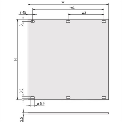 Panel przedni SCHROFF nieekranowany RACK 3U 12HP 2,5mm aluminium anodowany